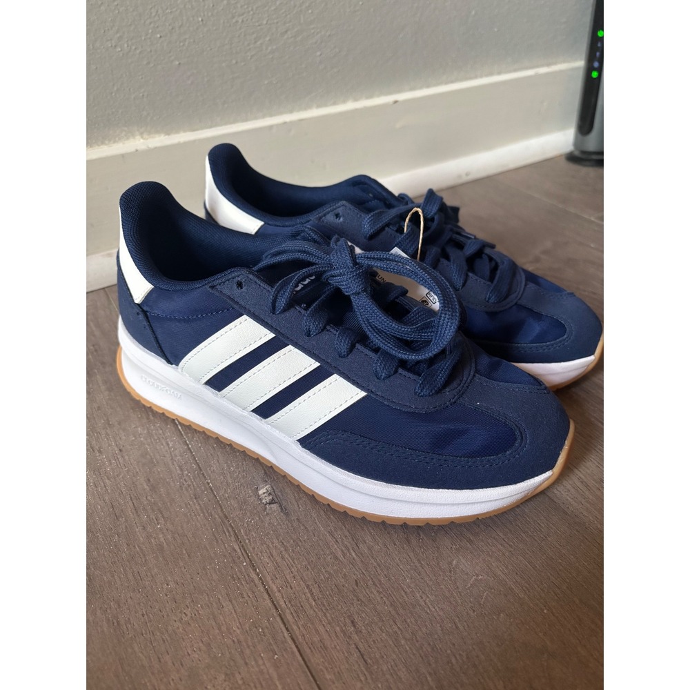 Adidas Run 70s 2.0 J Kids Running Shoes Dark Blue White Size 4 US